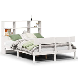 vidaXL Bookcase Bed without Mattress Bed White 140x200 cm Solid Wood Pine
