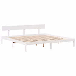 vidaXL Bookcase Bed without Mattress Bed White Super King Solid Wood Pine - Additional view 4