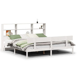 vidaXL Bookcase Bed without Mattress Bed White 200x200 cm Solid Wood Pine