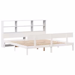 vidaXL Bookcase Bed without Mattress Bed White 200x200 cm Solid Wood Pine