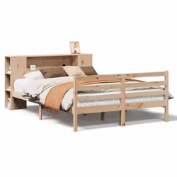 vidaXL Bookcase Bed without Mattress Home Bed Base 120x200 cm Solid Wood Pine