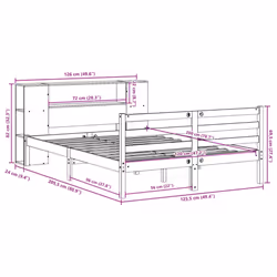vidaXL Bookcase Bed without Mattress Home Bed Base 120x200 cm Solid Wood Pine