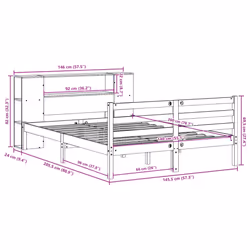 vidaXL Bookcase Bed without Mattress Bed White 140x200 cm Solid Wood Pine