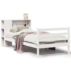 vidaXL Bookcase Bed without Mattress Bed White Small Single Solid Wood Pine