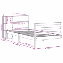 vidaXL Bookcase Bed without Mattress Bed 90x190 cm Single Solid Wood Pine