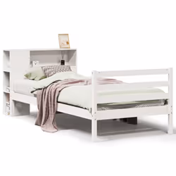 vidaXL Bookcase Bed without Mattress Bed White 100x200 cm Solid Wood Pine