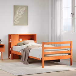 vidaXL Bookcase Bed without Mattress Bed Wax Brown Small Single Solid Wood