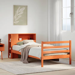 vidaXL Bookcase Bed without Mattress Bed Wax Brown Small Single Solid Wood