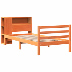 vidaXL Bookcase Bed without Mattress Bed Wax Brown Small Single Solid Wood