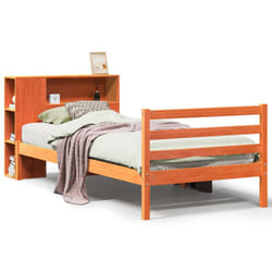 vidaXL Bookcase Bed without Mattress Bed Base Wax Brown 100x200 cm Solid Wood