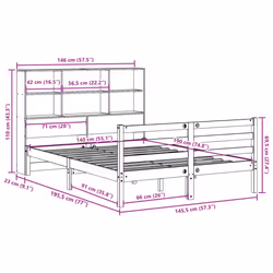 vidaXL Bookcase Bed without Mattress Bed White 140x190 cm Solid Wood Pine