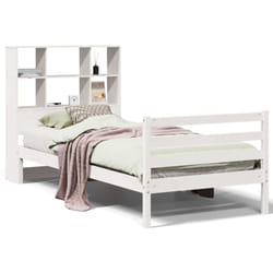 vidaXL Bookcase Bed without Mattress Bed Base White 90x200 cm Solid Wood Pine