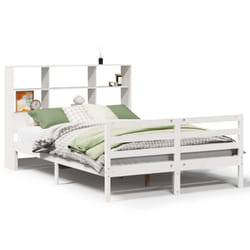 vidaXL Bookcase Bed without Mattress Bed White 140x200 cm Solid Wood Pine