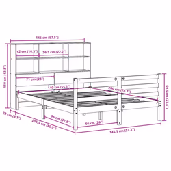 vidaXL Bookcase Bed without Mattress Bed White 140x200 cm Solid Wood Pine