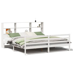 vidaXL Bookcase Bed without Mattress Bed White 200x200 cm Solid Wood Pine
