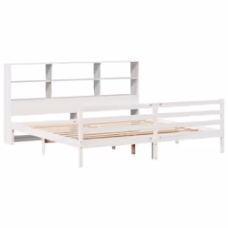 vidaXL Bookcase Bed without Mattress Bed White 200x200 cm Solid Wood Pine