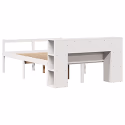 vidaXL Bookcase Bed without Mattress Bed White 140x190 cm Solid Wood Pine - Additional view 5