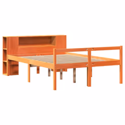 vidaXL Bookcase Bed without Mattress Wax Brown 135x190 cm Double Solid Wood - Additional view 2