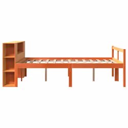 vidaXL Bookcase Bed without Mattress Wax Brown 135x190 cm Double Solid Wood - Additional view 4