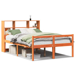 vidaXL Bookcase Bed without Mattress Bed Base Wax Brown 120x200 cm Solid Wood