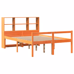 vidaXL Bookcase Bed without Mattress Bed Base Wax Brown 160x200 cm Solid Wood