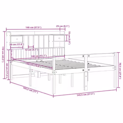 vidaXL Bookcase Bed without Mattress Home Bed Base 140x190 cm Solid Wood Pine - Additional view 10
