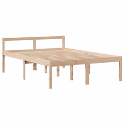 vidaXL Bookcase Bed without Mattress Home Bed Base 140x190 cm Solid Wood Pine - Additional view 7