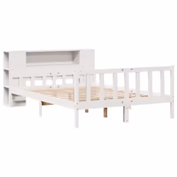 vidaXL Bookcase Bed without Mattress Bed Base White King Size Solid Wood Pine - Additional view 2