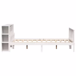 vidaXL Bookcase Bed without Mattress Bed Base White King Size Solid Wood Pine - Additional view 4