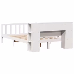 vidaXL Bookcase Bed without Mattress Bed Base White King Size Solid Wood Pine - Additional view 5