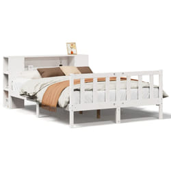 vidaXL Bookcase Bed without Mattress Bed White 160x200 cm Solid Wood Pine