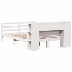 vidaXL Bookcase Bed without Mattress White 135x190 cm Double Solid Wood Pine - Additional view 5
