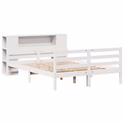 vidaXL Bookcase Bed without Mattress Bed Frame Solid Wood Pine - 140 x 200 cm - Additional view 2