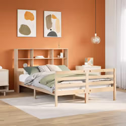 vidaXL Bookcase Bed without Mattress 120x190 cm Small Double Solid Wood Pine