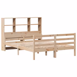 vidaXL Bookcase Bed without Mattress 120x190 cm Small Double Solid Wood Pine