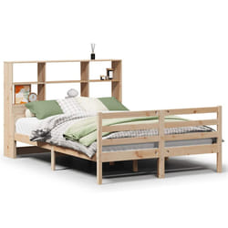 vidaXL Bookcase Bed without Mattress Bed Frame 160x200 cm Solid Wood Pine