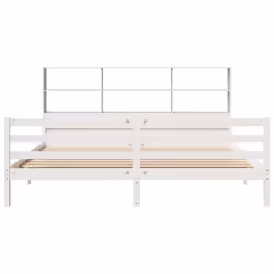 vidaXL Bookcase Bed without Mattress Bed White Super King Solid Wood Pine
