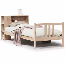 vidaXL Bookcase Bed without Mattress Home Bed Base 75x190cm Solid Wood Pine