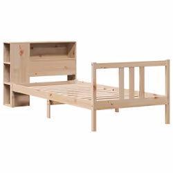 vidaXL Bookcase Bed without Mattress Home Bed Base 75x190cm Solid Wood Pine