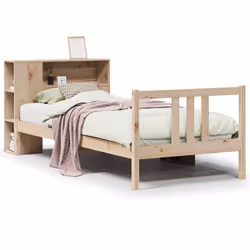vidaXL Bookcase Bed without Mattress Home Bed Base 90x190cm Solid Wood Pine