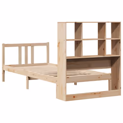 vidaXL Bookcase Bed without Mattress Solid Wood Pine - natural, 90 x 190 cm - Additional view 5