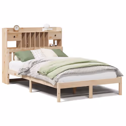 vidaXL Bookcase Bed without Mattress Bed Frame 200x200 cm Solid Wood Pine - 135 x 190 cm