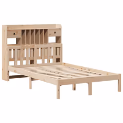 vidaXL Bookcase Bed without Mattress Bed Frame 200x200 cm Solid Wood Pine - 135 x 190 cm