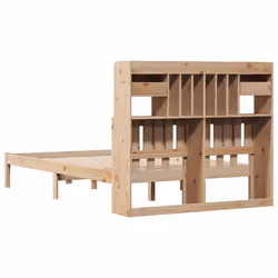vidaXL Bookcase Bed without Mattress Bed Frame 200x200 cm Solid Wood Pine - 135 x 190 cm - Additional view 5