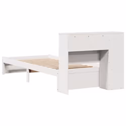 vidaXL Bookcase Bed without Mattress Home Bed Base Solid Wood Pine - white, 75 x 190 cm - Additional view 5