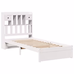 vidaXL Bookcase Bed without Mattress Bed Base Solid Wood Pine - white, 75 x 190 cm - Additional view 2