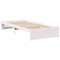 vidaXL Bookcase Bed without Mattress Bed Base Solid Wood Pine - white, 75 x 190 cm - Additional view 4