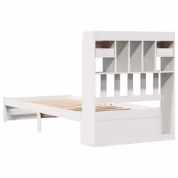vidaXL Bookcase Bed without Mattress Bed Base Solid Wood Pine - white, 75 x 190 cm - Additional view 7