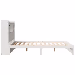 vidaXL Bookcase Bed without Mattress Bed Base Solid Wood Pine - white, 160 x 200 cm - Additional view 6