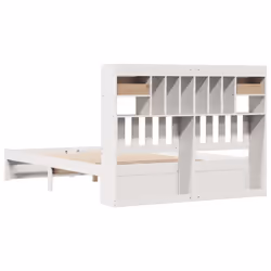 vidaXL Bookcase Bed without Mattress Bed Base Solid Wood Pine - white, 160 x 200 cm - Additional view 7
